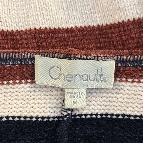 Chenault Chenille Super Soft Multi-Colored Stripe Sweater Size Medium - Picture 5 of 6